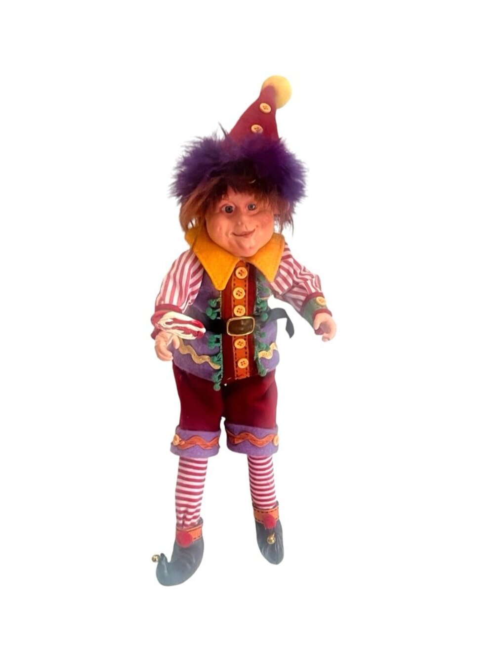 vintage Jester Clown Elf Doll Katherine's Sitting Shelf Sitter 15" Kleski - Picture 7 of 12